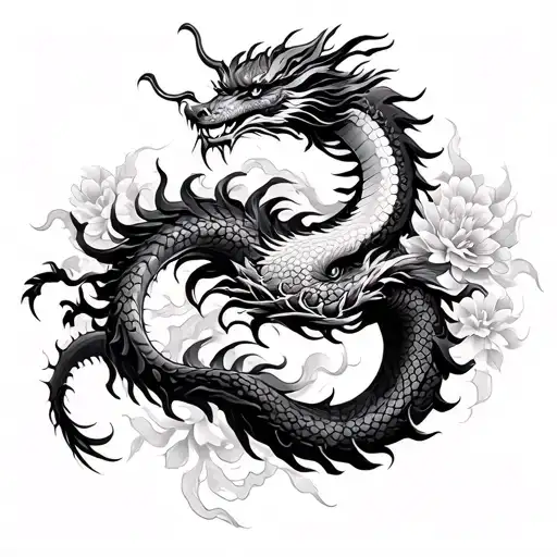 Floral Japanese Dragon Wrapped