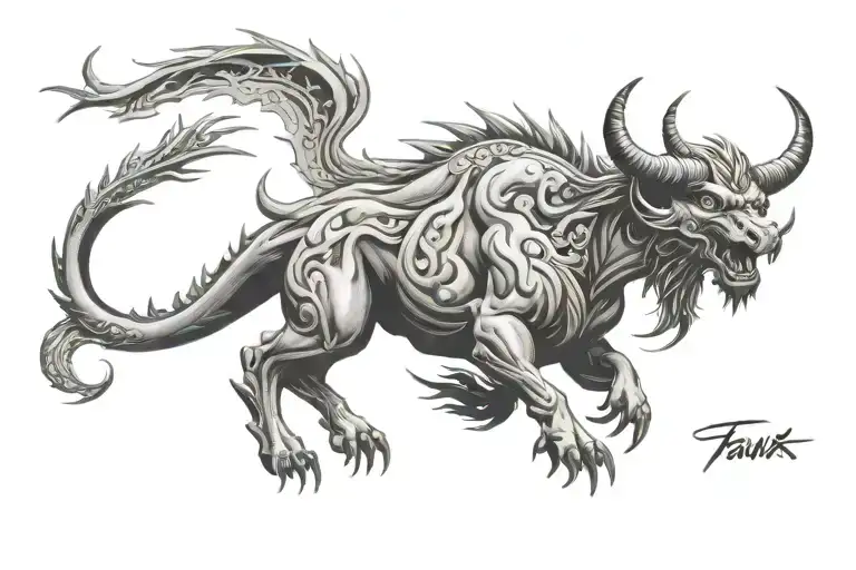 Dragon And Taurus Bull