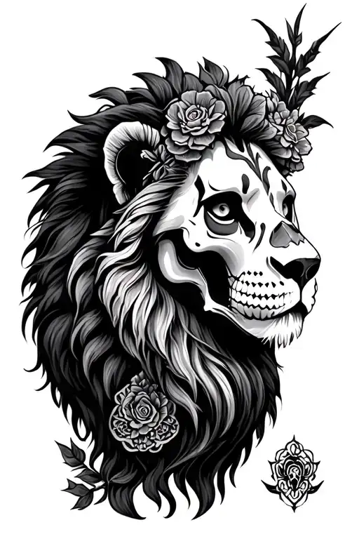 Las Muertos And A Lion