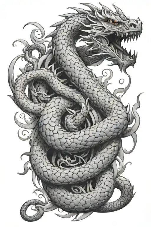 Snake Dragon Around Leg