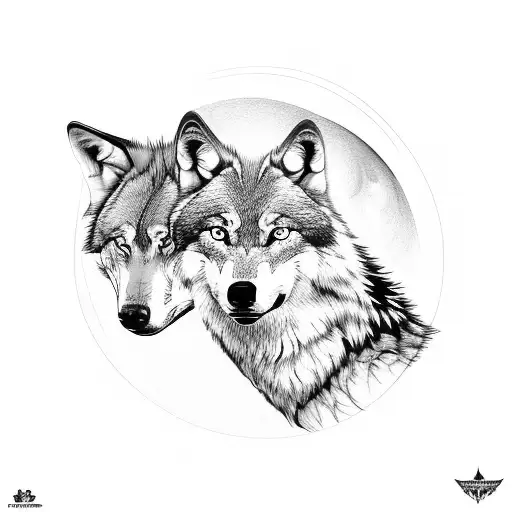 Wolf Looking To The Moon