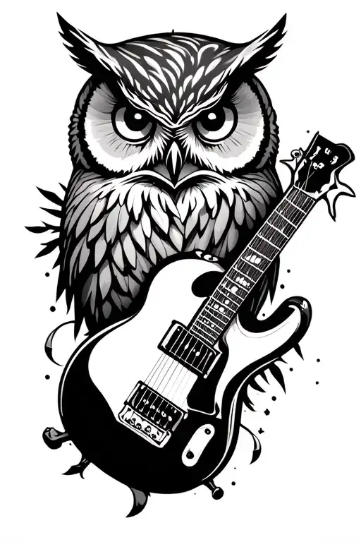 Owl Cactus Wrench Iris Guitar Intertwined