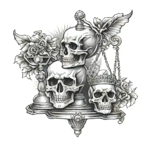 Skull And Libra Scale