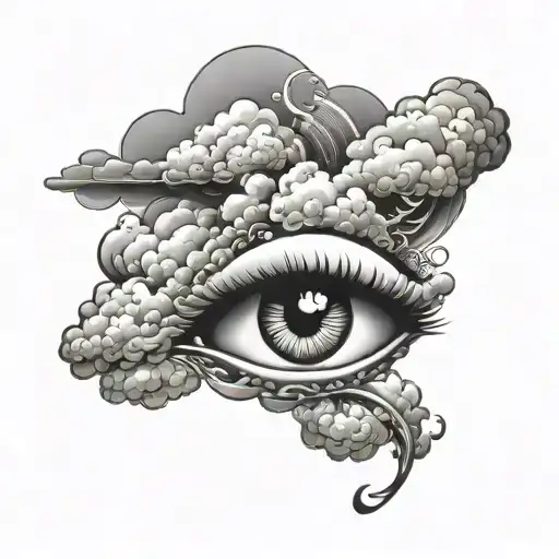 Cloud Tattoo Design With Eye Inside