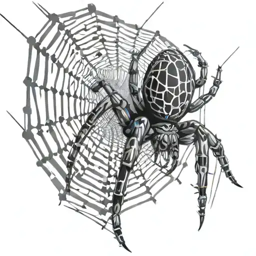 A Spider Weaving A Web Of Binary Code