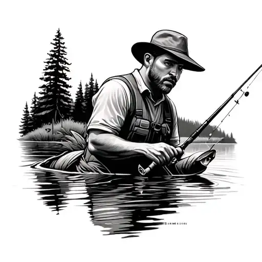Fishing At A River Bend