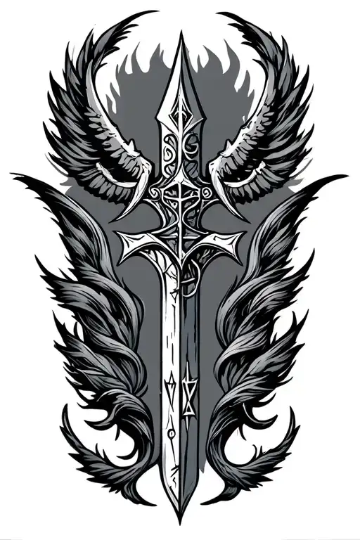 Odin Spear With Runes More Complex More Simplistic Tattoo Based