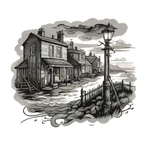 A Cinematic Scene From The Movie Saltburn In A Black And Grey Style