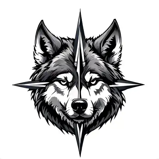 Viking And Wolf Compass