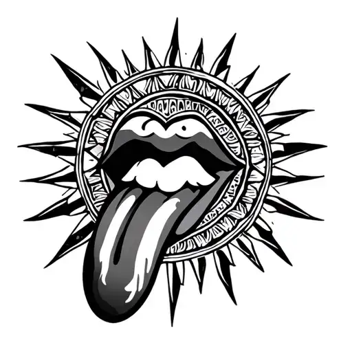 Sun Inca Medallion Tongue Geometric Design Incorporating