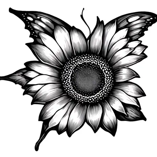 Butterflie Semi Colon With Sun Flower