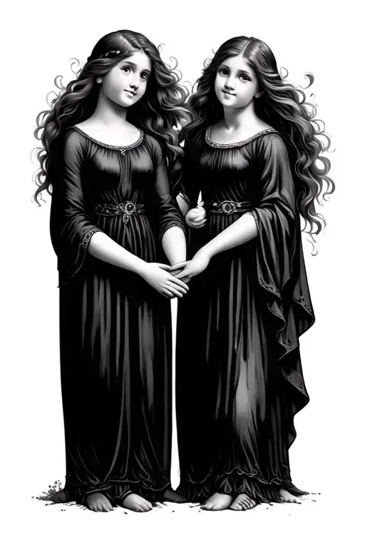 Mother And A Son And Daughter Holding Hands