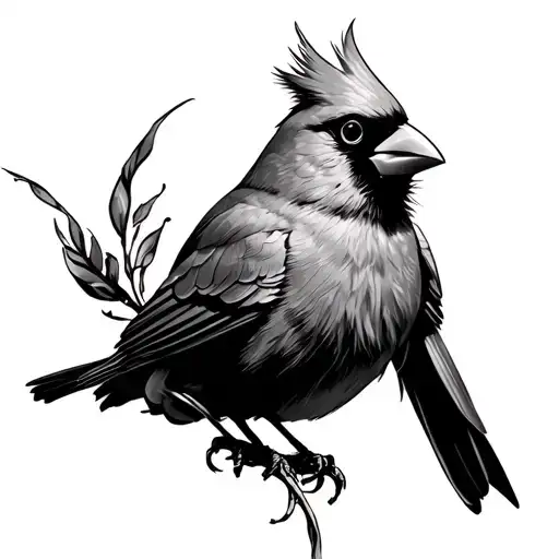 Cardinal Sittin On A Collarbone Male