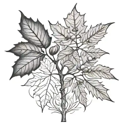 Maple Leaf And Olive Tree