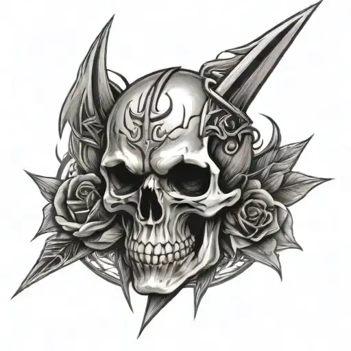 Skull With Daggers