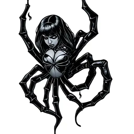 Black Widow On A Webv Hand Tatoo Design