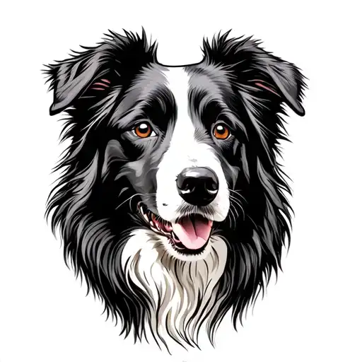 Head Of A Border Collie Dog
