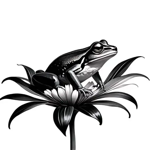 Uniquely Abstract Coqui Frog On A Maga Flower Plant That Is Masculine But Is Also Pretty