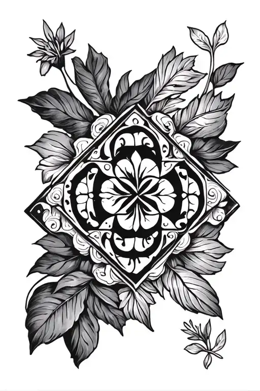 Micro Realism Minimal Style Tattoo Incorporating Portuguese Tiles