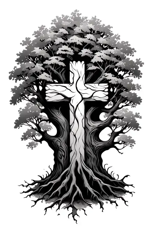 Cross With A Tree