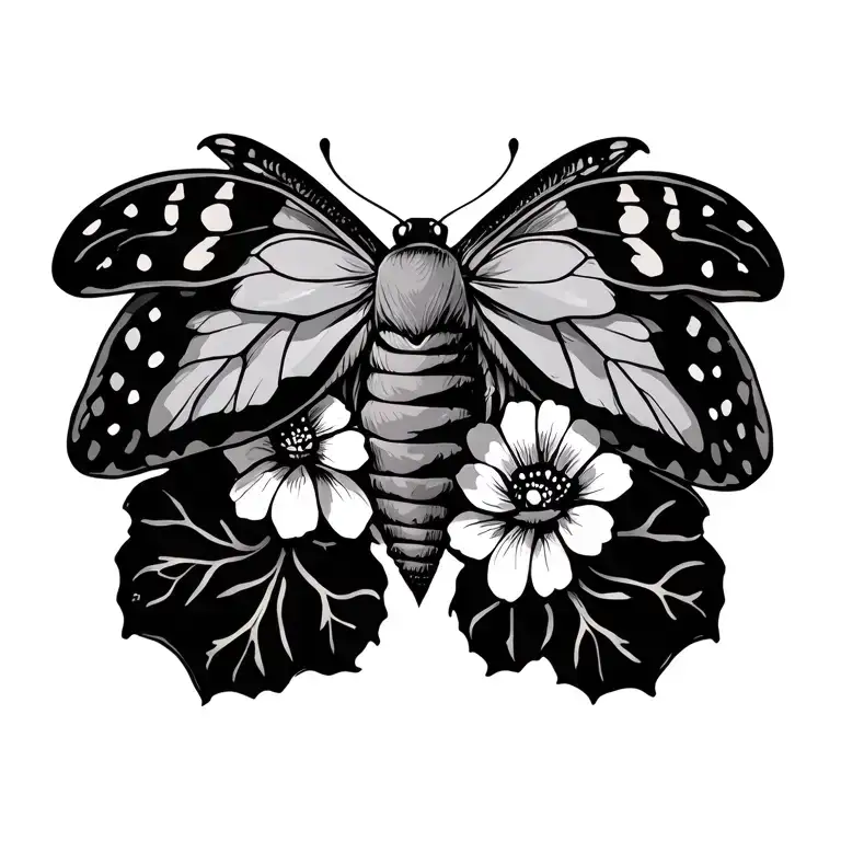 Moth And Flowers Neck