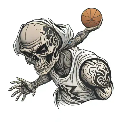 Basketball Player With Skull Face Paint
