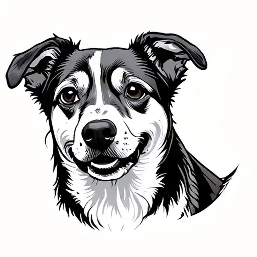 Dog Memorial Line Art