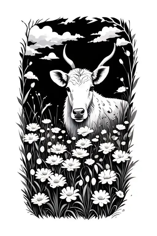 A Meadow With Animals
