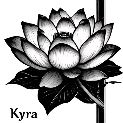 A Lotus Flower With The Name Kyra Incorperated Somehwhere But Not Obvious