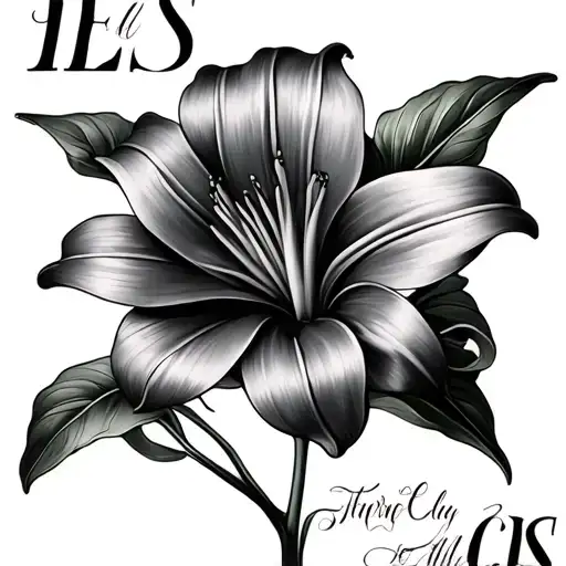 Lily Flower And Words