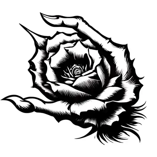 Create A Tattoo Design With Flipping Off In Black And White Color