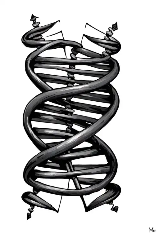 Dna Double Helix Intertwined Representing Parent Born Me