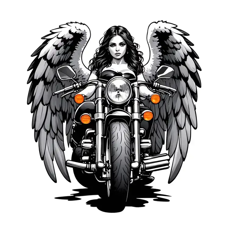 Motorcycle Angel Wings Women