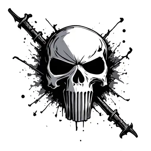 Tattered Punisher Skull