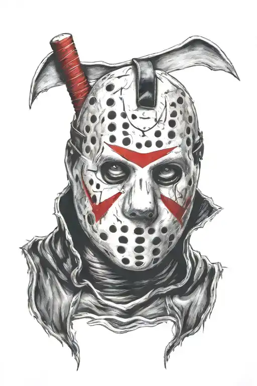 Jason Vorhees Mask Surrounded With Black Shading