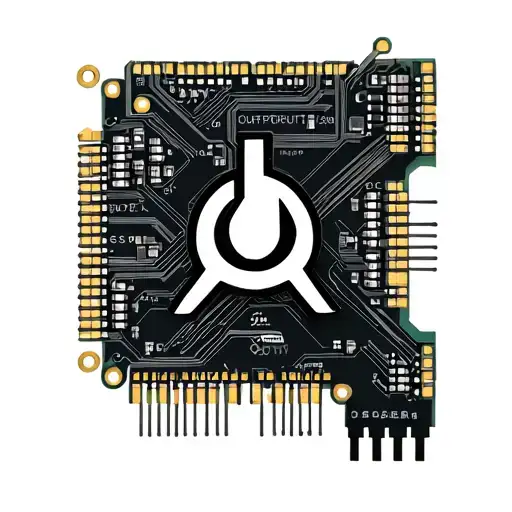 Circuit Board With Anarchist Symbol As The Power Button