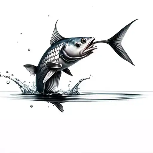 Coy Fish Head Popping Out Of Water 3D At You