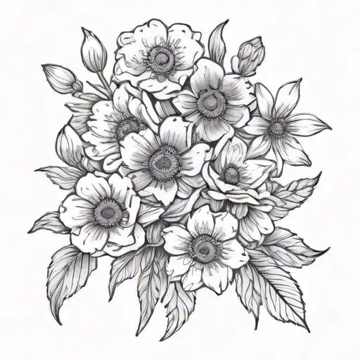 Violet Daisy Poppy Cosmo Narcissus Bouquet