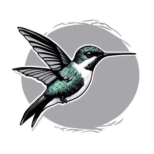 Simple Stencil Hummingbird