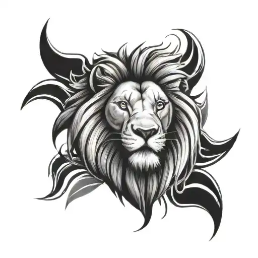 Design A Tattoo Featuring A Fierce Lion Symbolizing Strength And Protection
