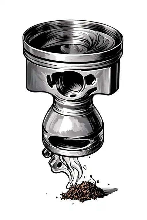 Piston Smoking By Lighting Tobacco With A Bottle Of Nitrogen