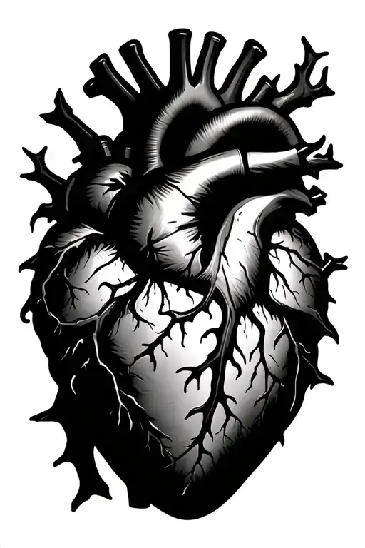 Human Heart With Vines And Thorns Wrapped Around It