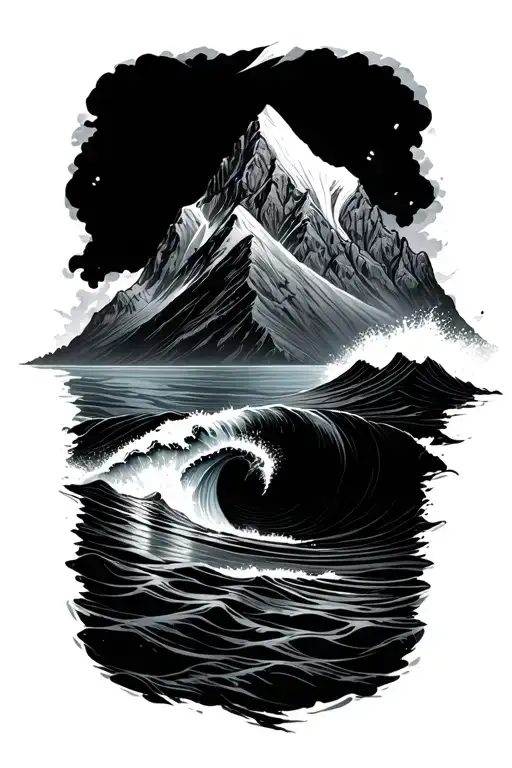 Mountain And Under Water Ocean Merging