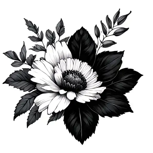 February And July Birth Flowers Intertwined Minimalistic