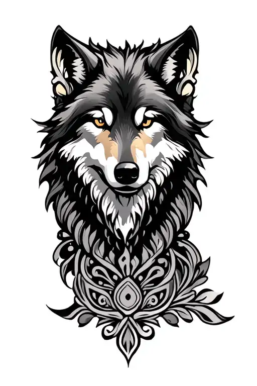 Wolf And Filigree Design