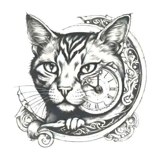 Cat With Clock