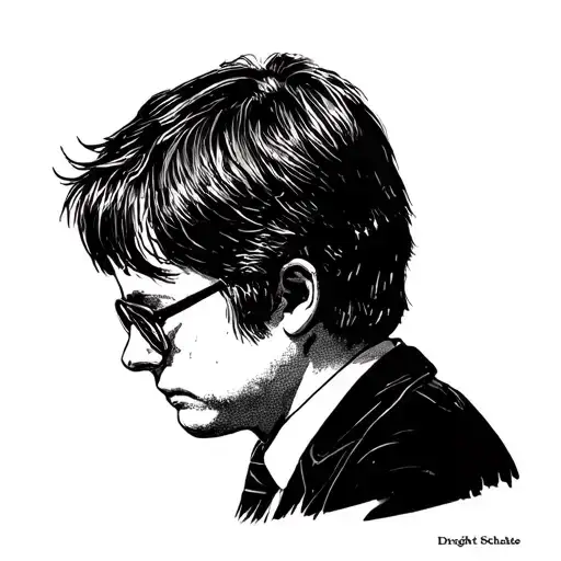 Minimalist Style Dwight Schrute With Some Trap Music Reference