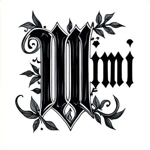 The Name Mimi In Midevel Lettering