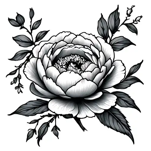 Peony Flower & Unconditional Love Symbol