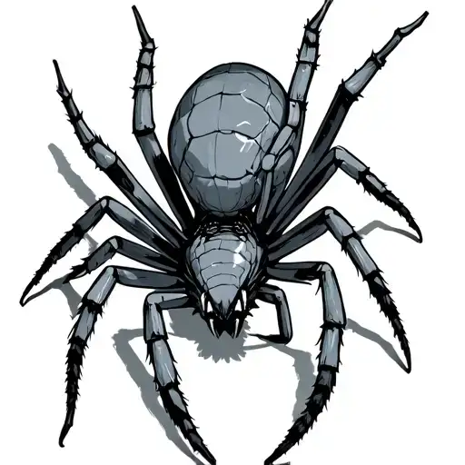 Black And Grey Tattoo Sketch Of A Cyber-nihilistic Spider